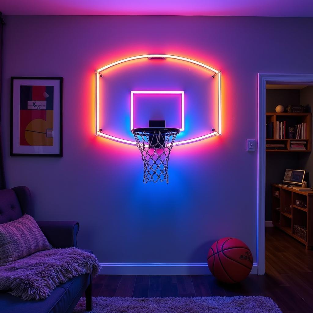 LED Basketball Hoop Room Setup