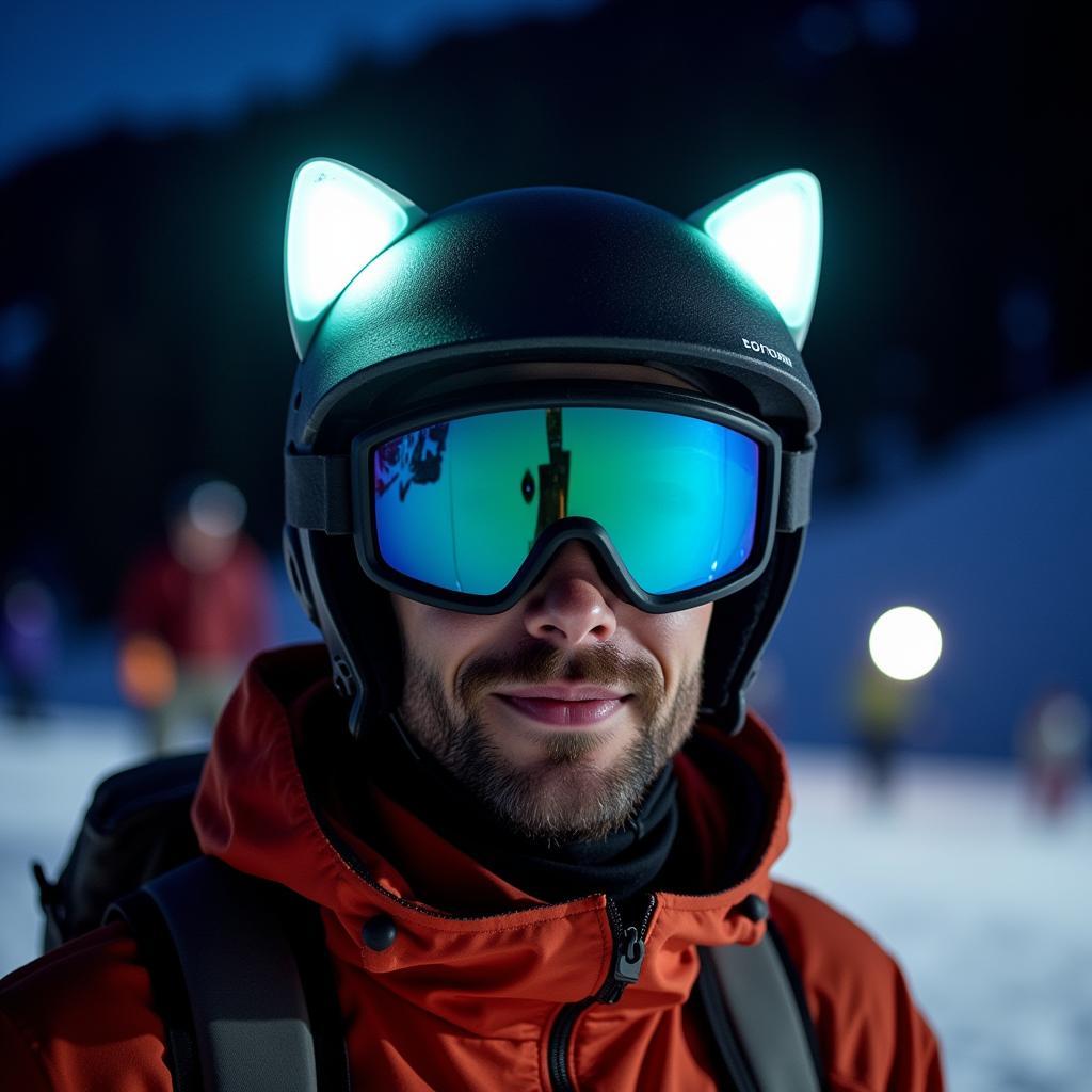 LED Cat Ears for Night Skiing