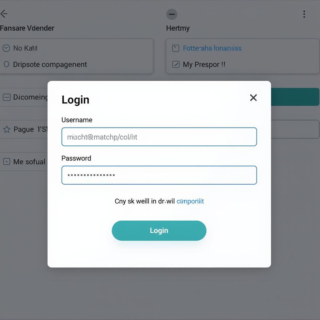 Matchpoint Login Screen