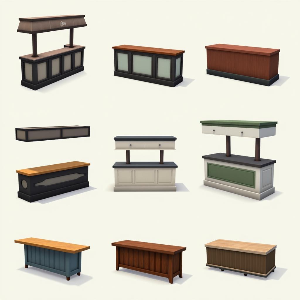 Examples of Maxis Match Cafe Counters in Sims 4