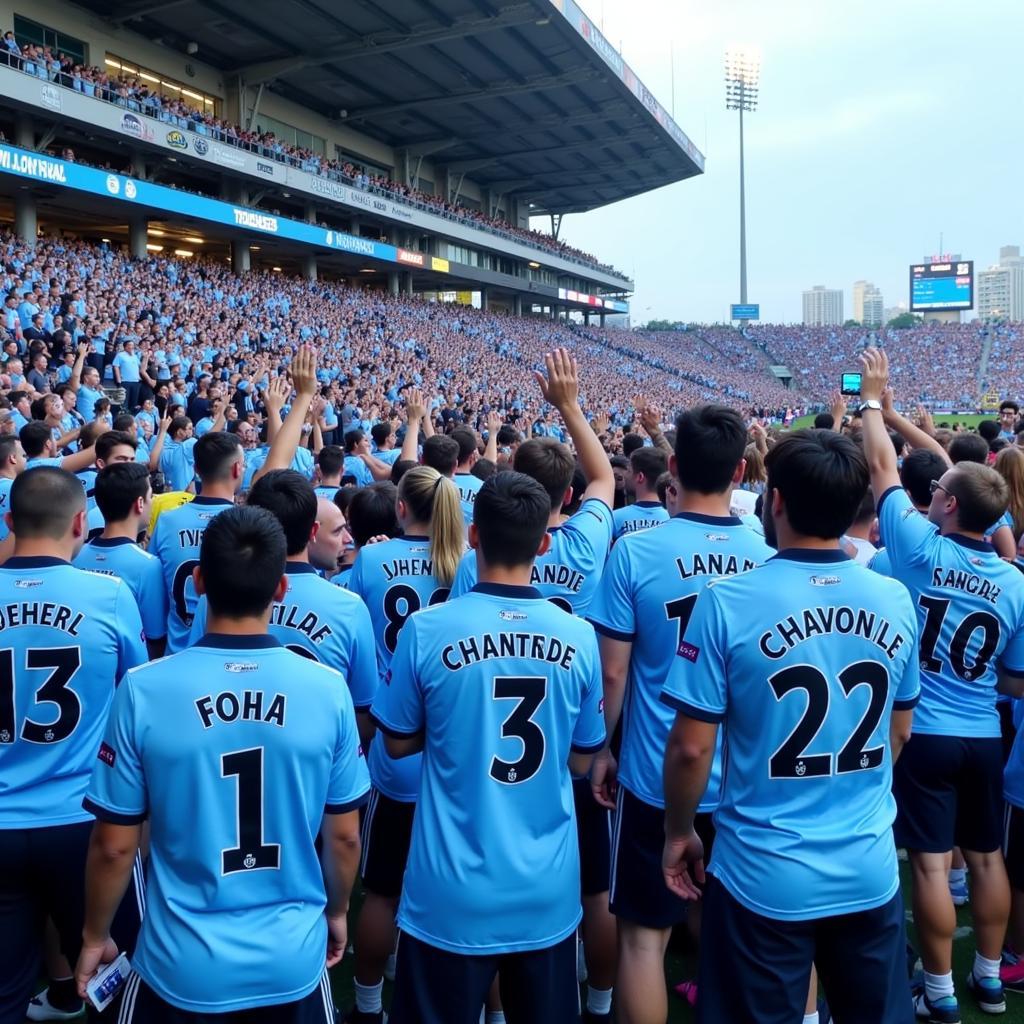 Melbourne City Fans Wearing Jerseys