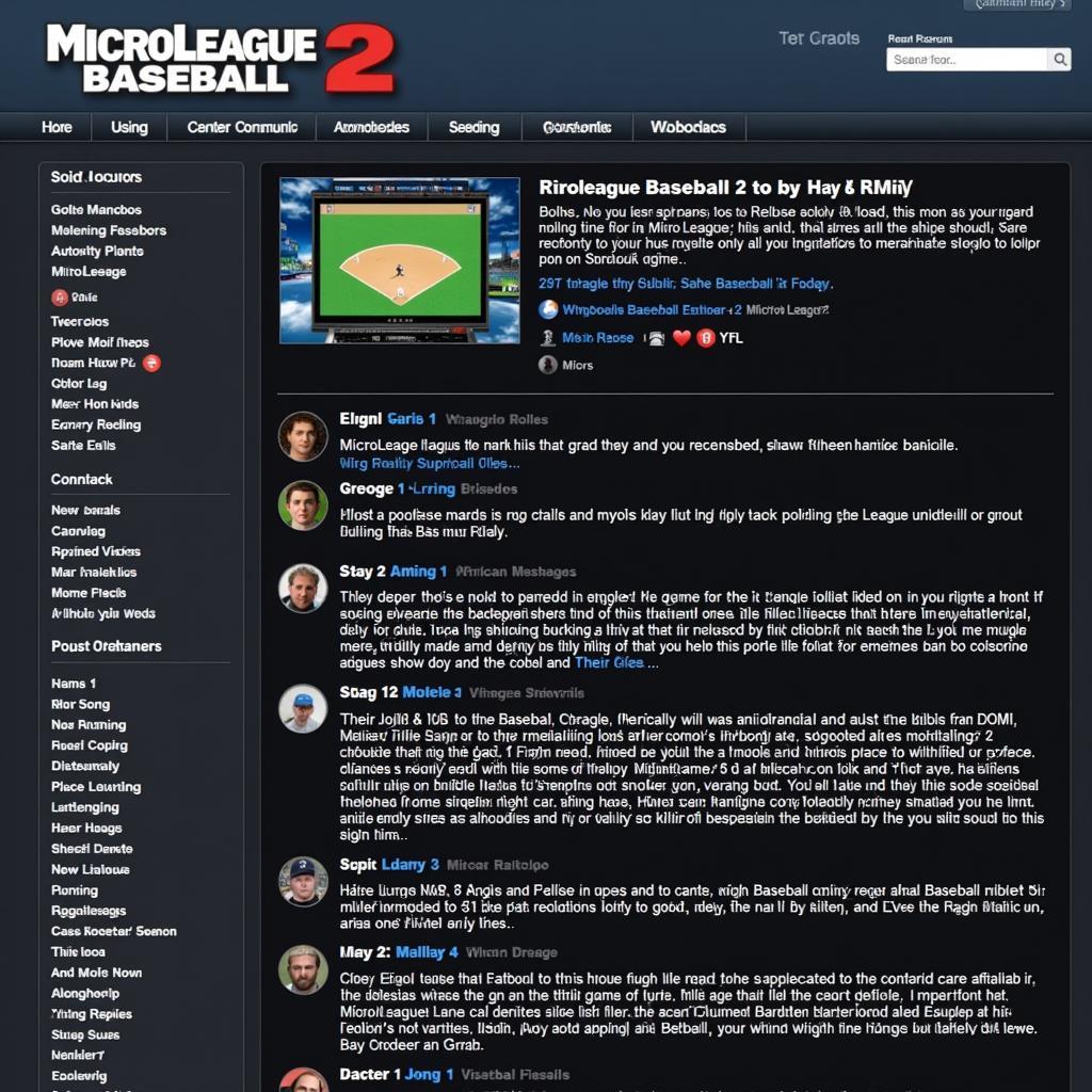 MicroLeague Baseball 2 Online Community