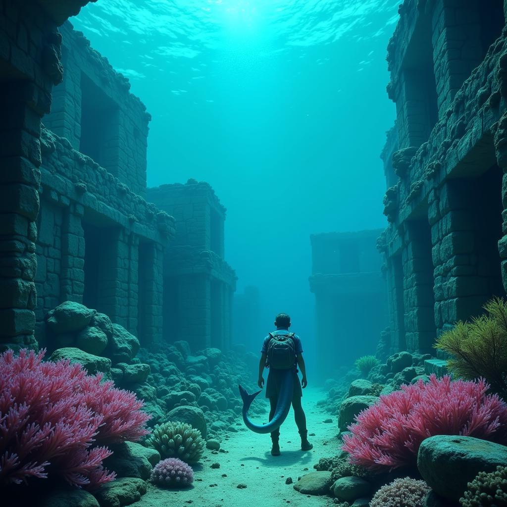 Merling Player Exploring Underwater Ruins