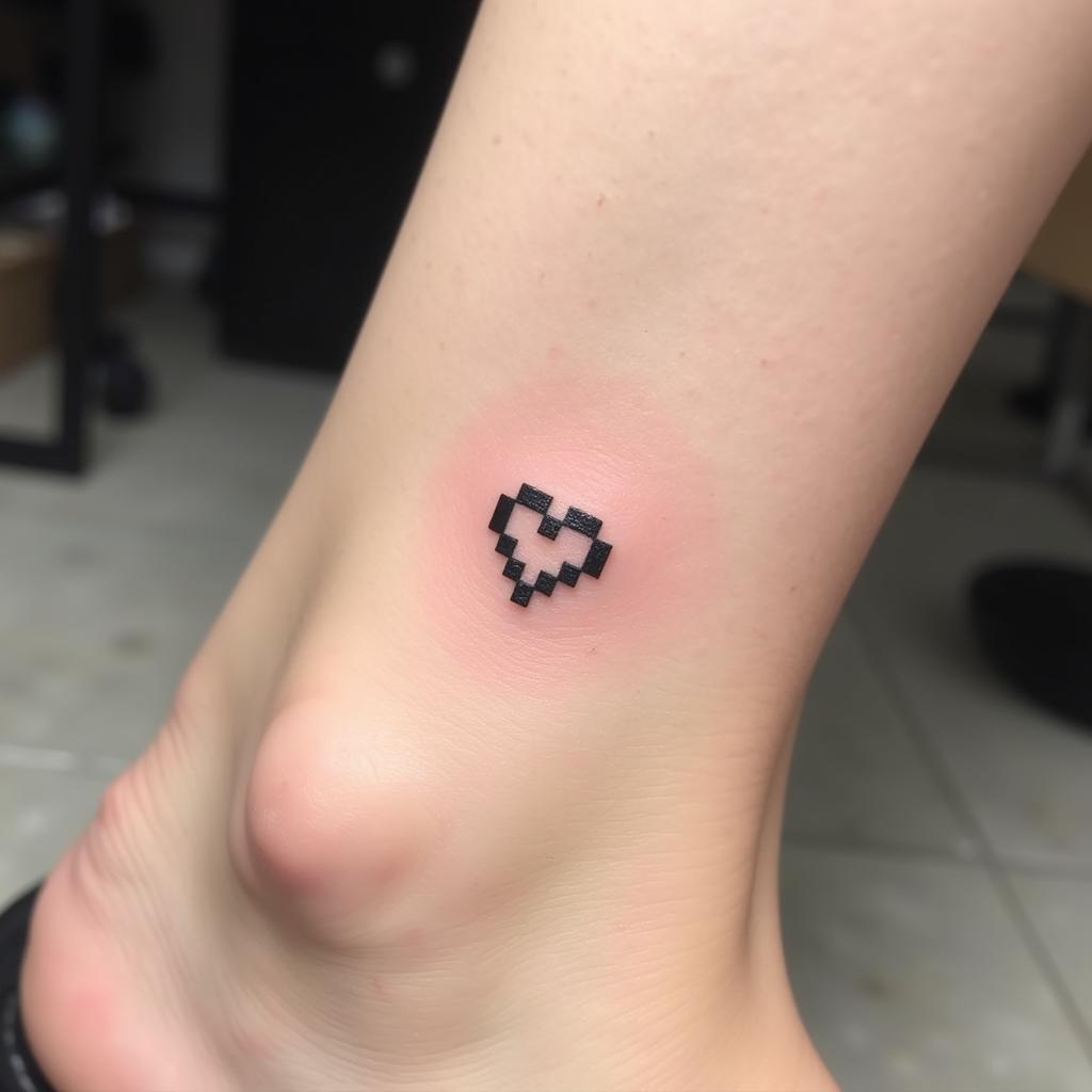 Minimalist Pixel Art Video Game Tattoo