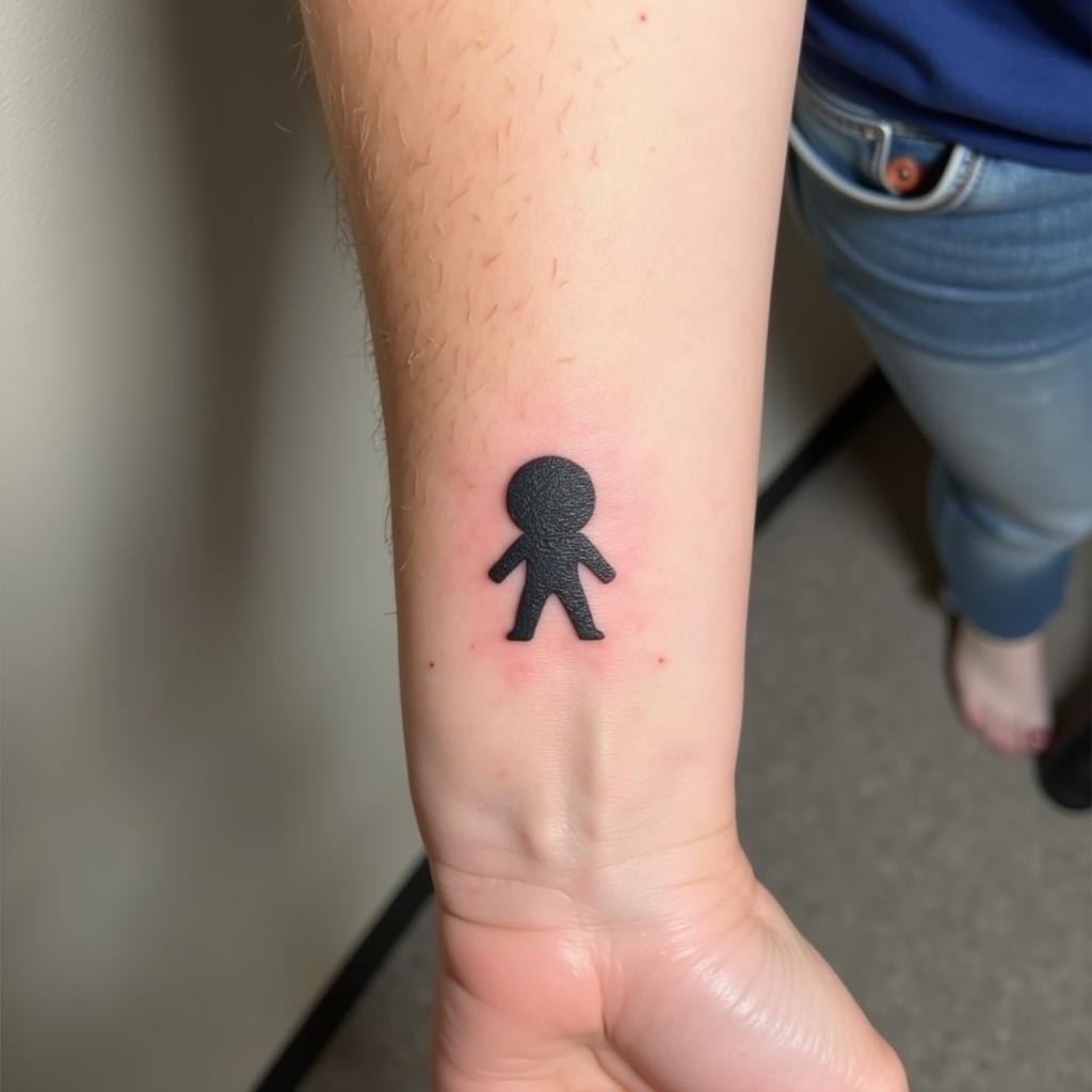 Minimalist Video Game Character Tattoo