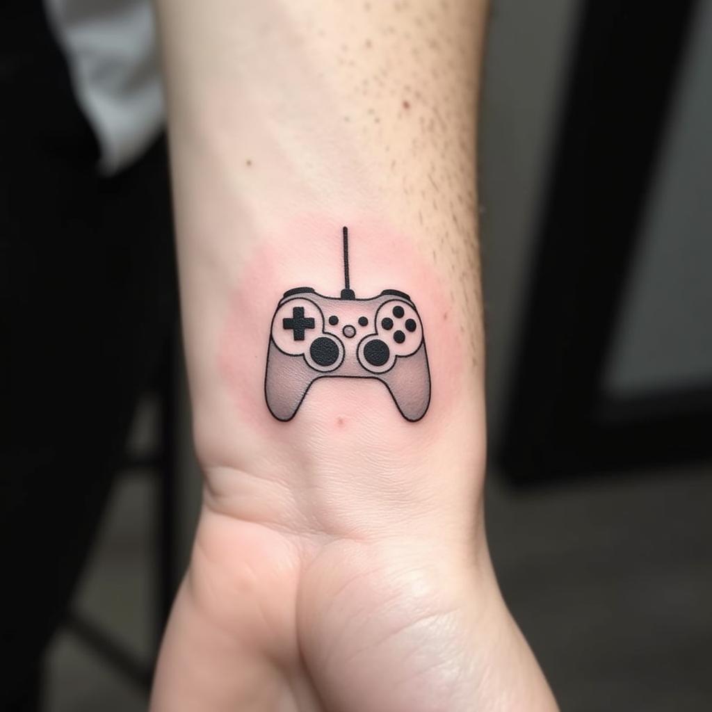 Minimalist Video Game Controller Tattoo