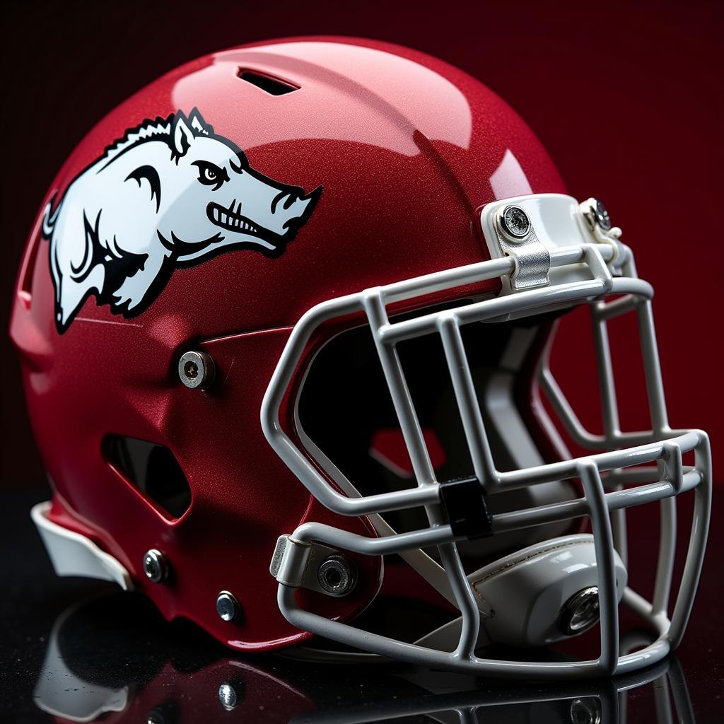 Modern Arkansas Razorbacks Helmet Details