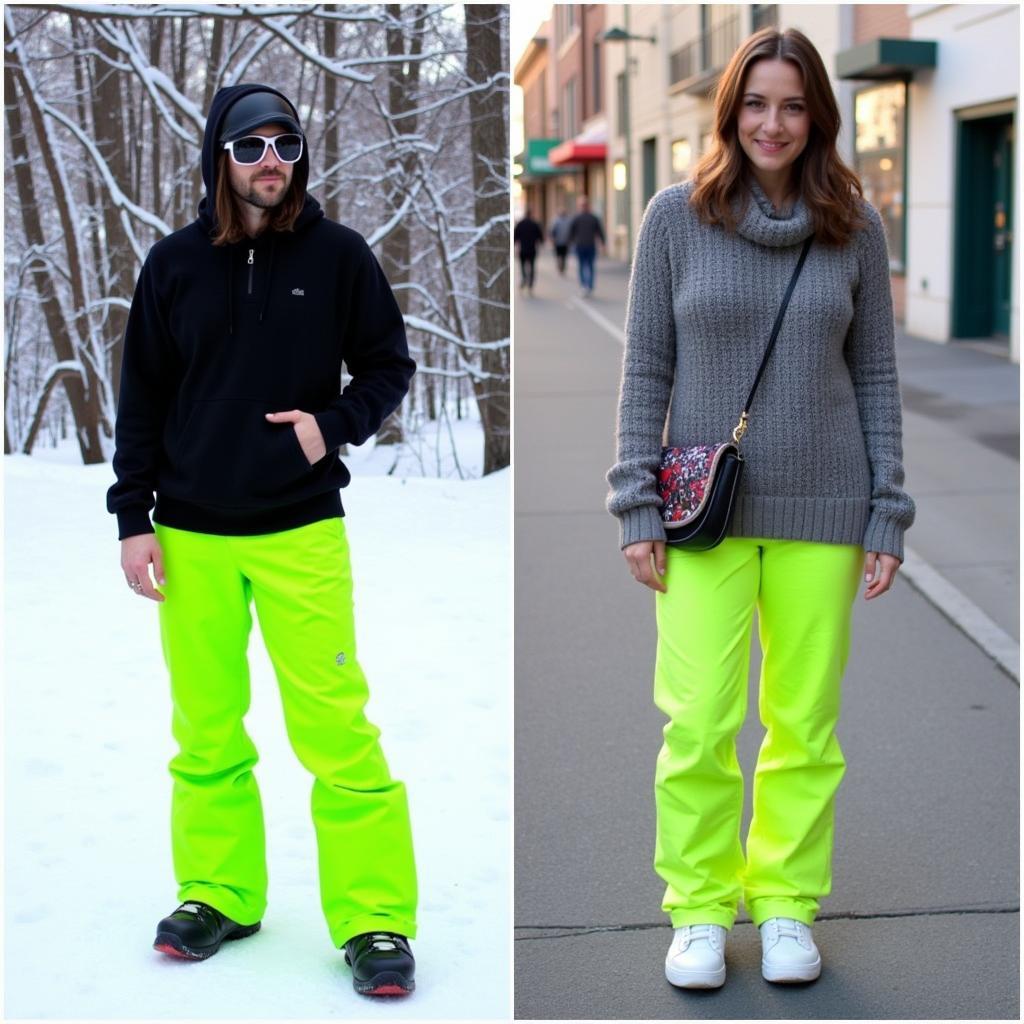 Styling Neon Snowboard Pants for Different Occasions