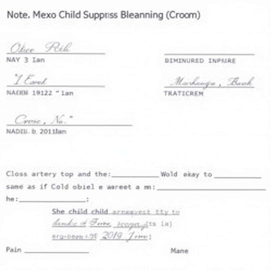 New Mexico Child Support Order Example