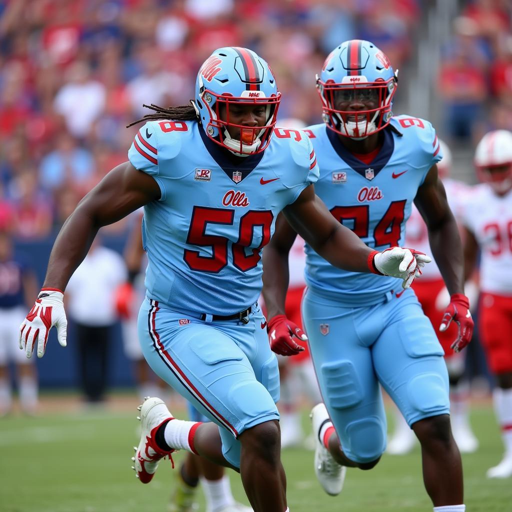 Ole Miss Powder Blue Jersey in Game Action