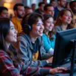 Diverse Group of People Connecting Through Online Gaming