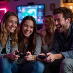 Gamers having fun without pressure