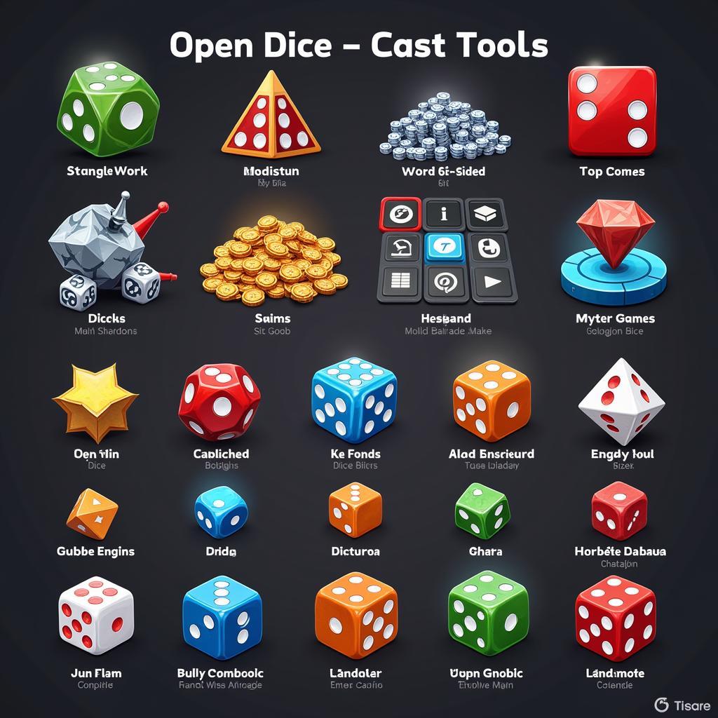 Open Dice in Various Games