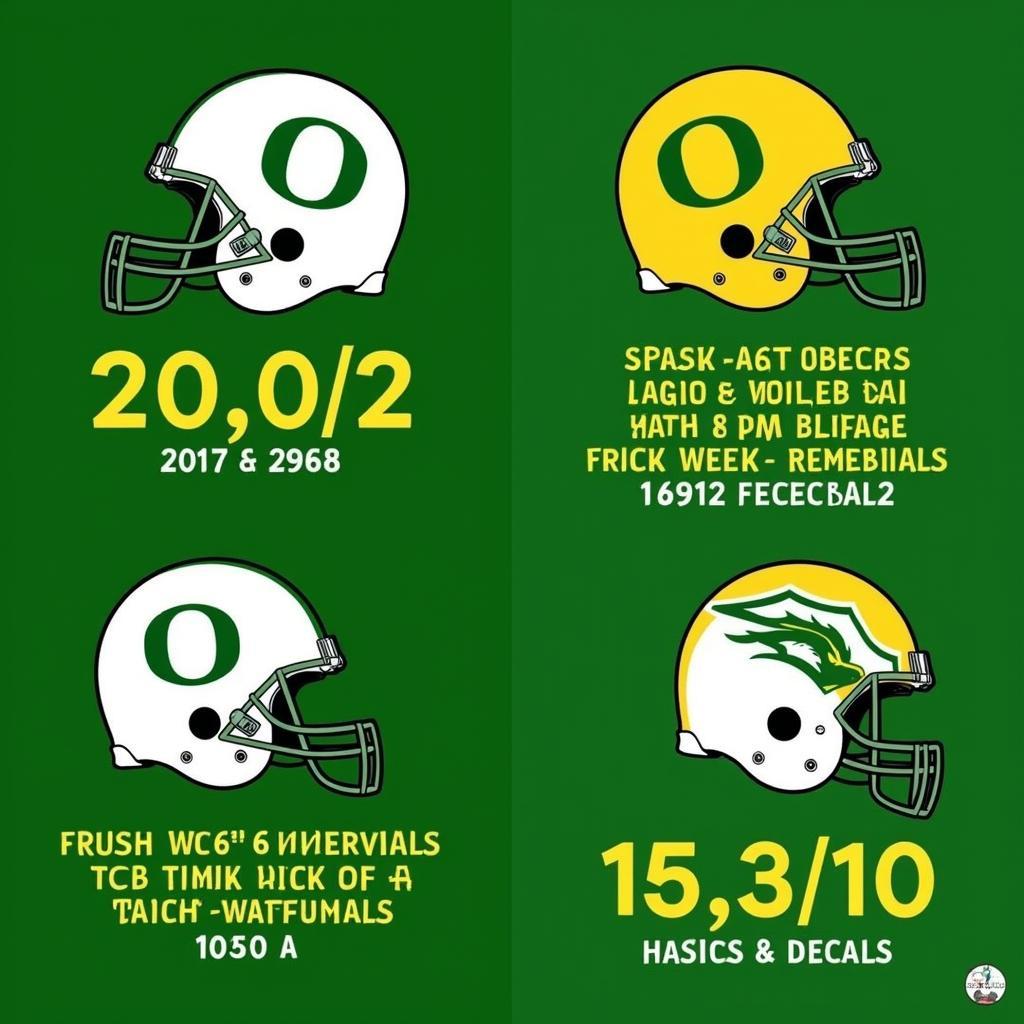 Evolution of Oregon Ducks Helmets