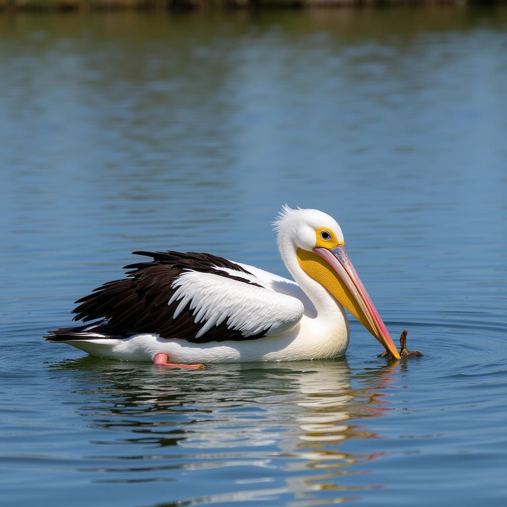 Pelican Feeding Behavior in Natural Habitat