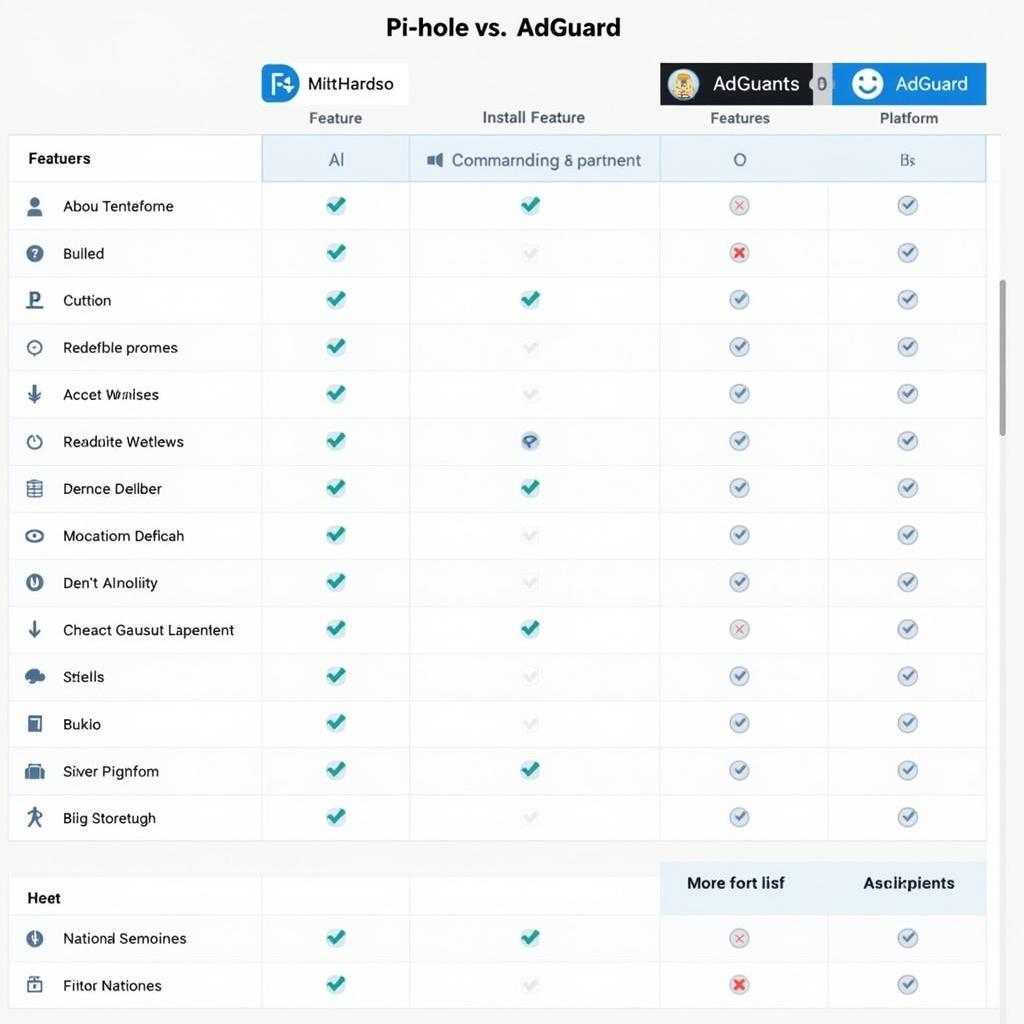 Pi-hole vs. AdGuard Comparison Chart