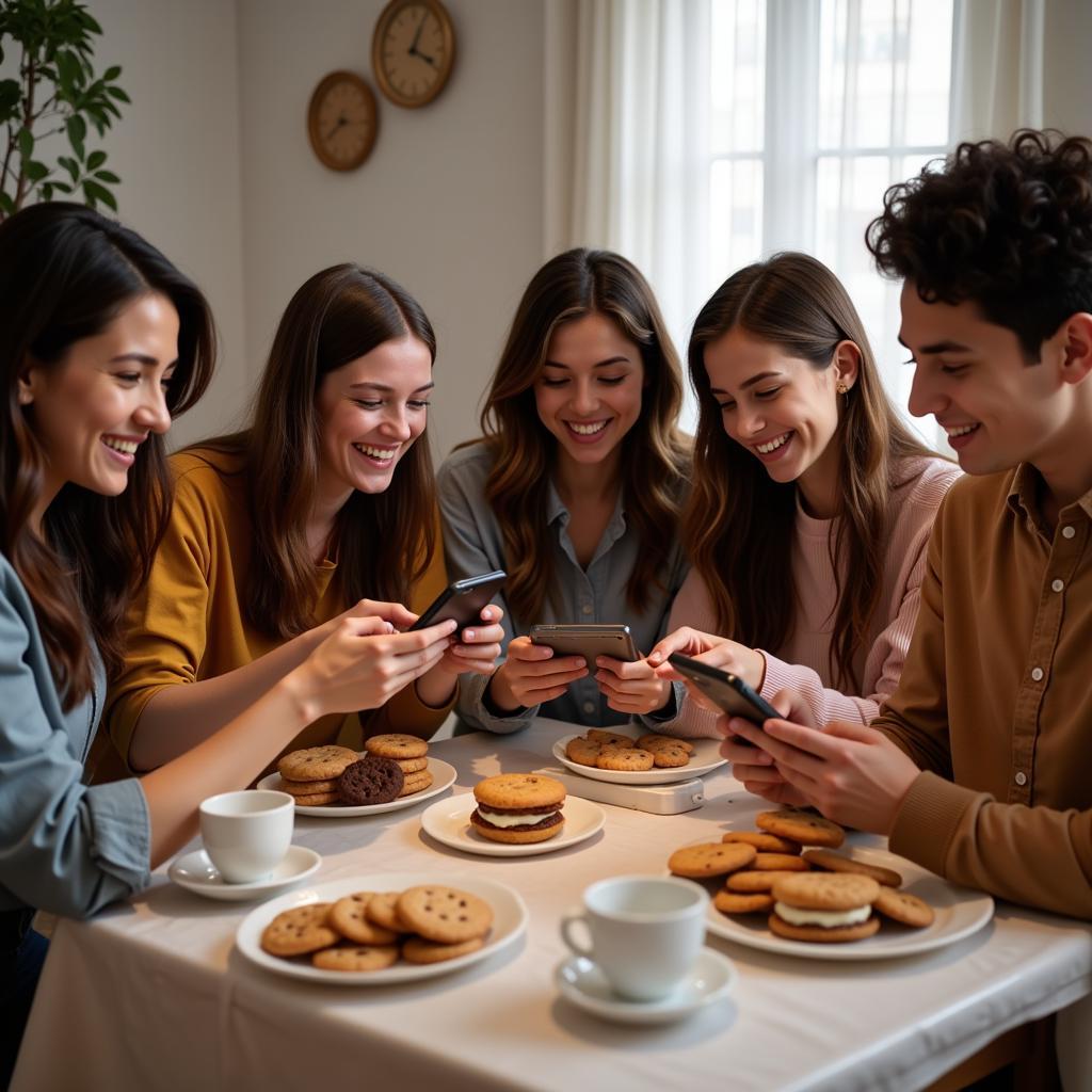 Friends Playing Play Cookies Games Together