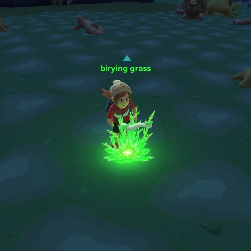 Player Using a Briny Grass Item