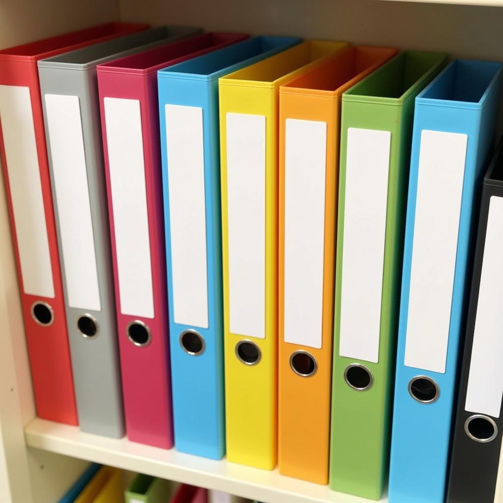 Organized documents in poly folders, demonstrating effective document management.