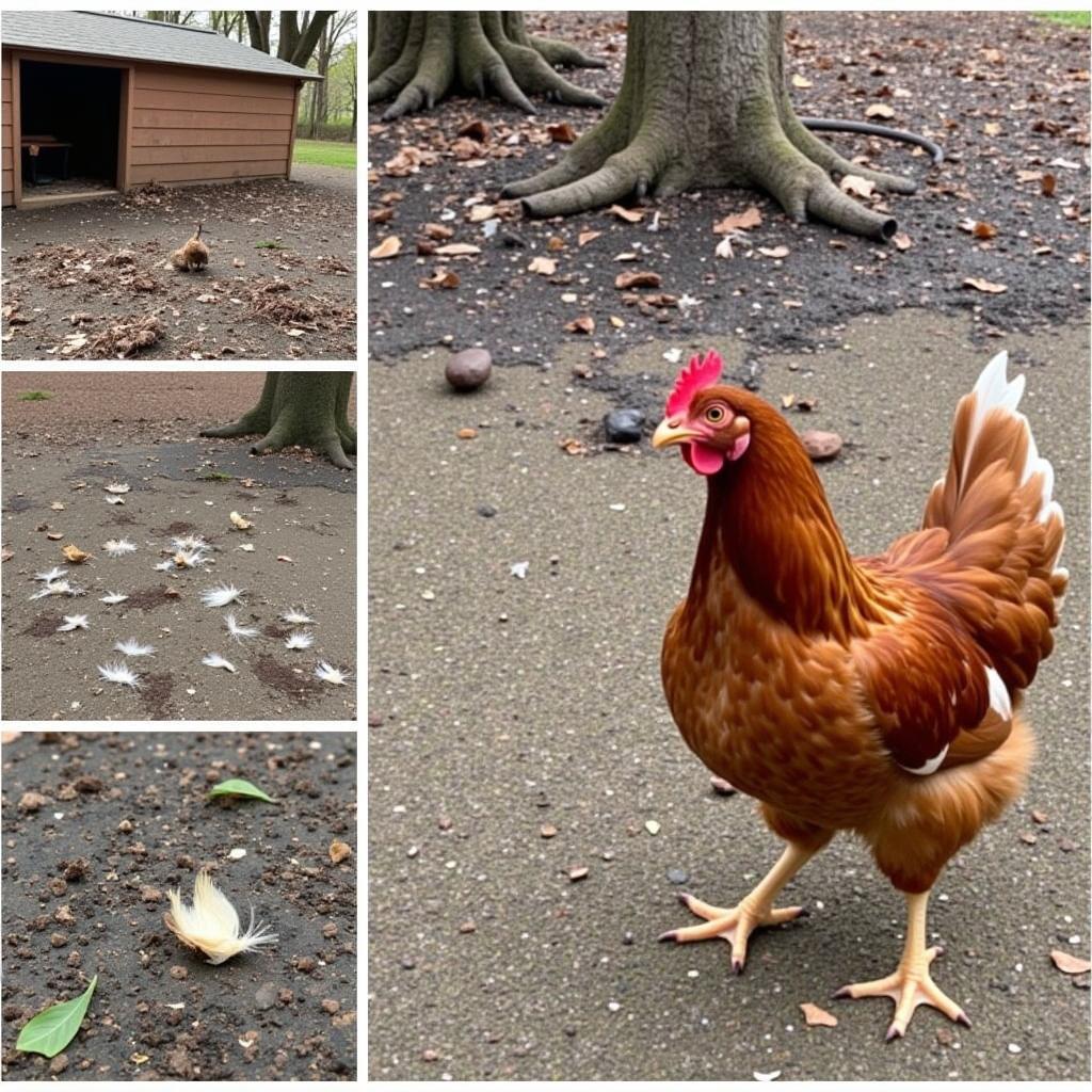 Predator signs near the chicken coop