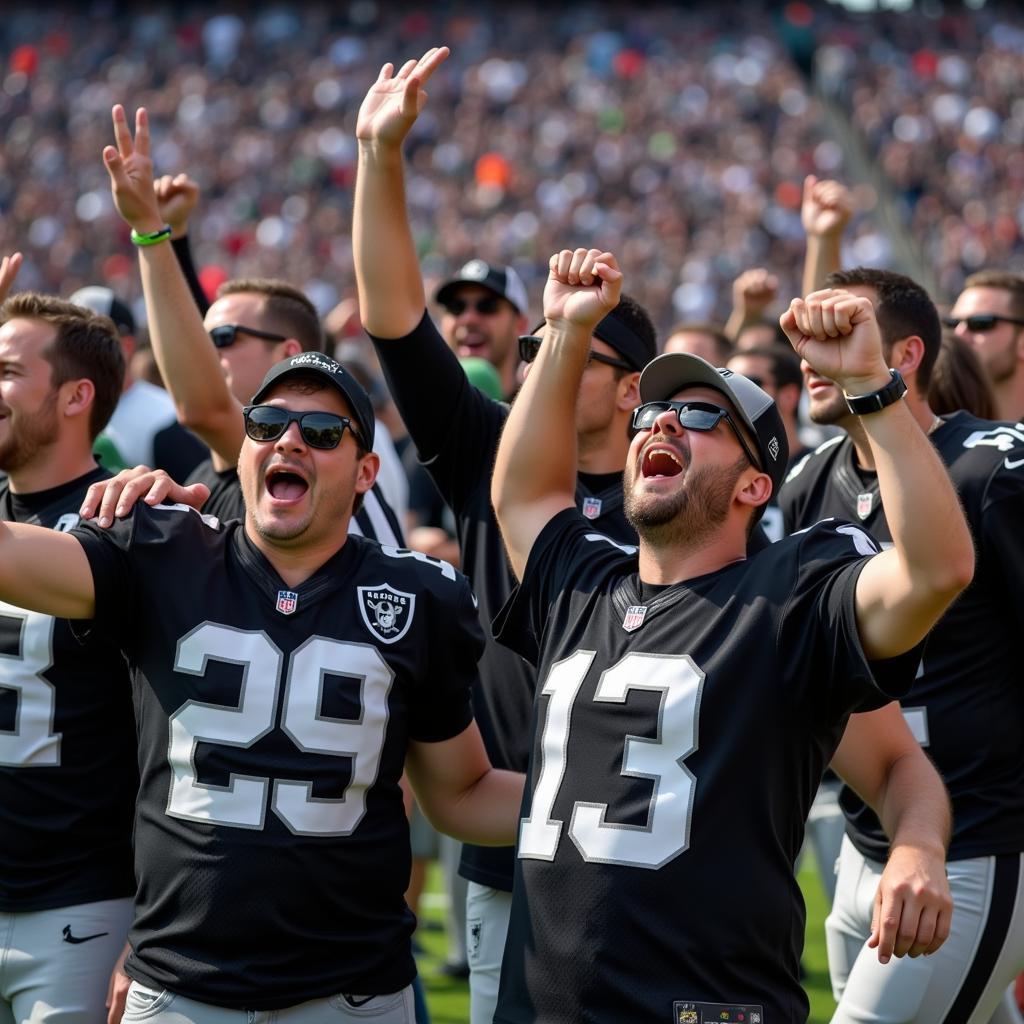 Raiders Fans in Color Rush Jerseys