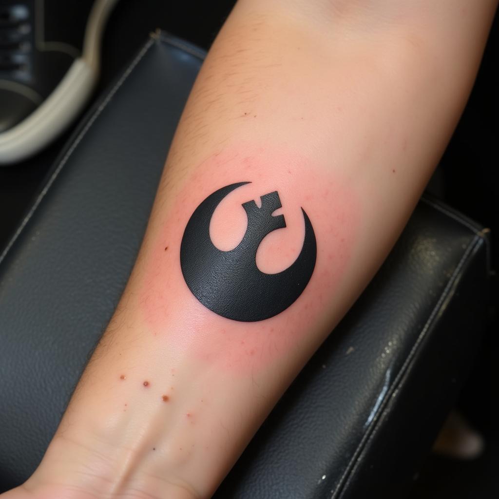 Rebel Alliance Symbol Tattoo Designs on Forearm