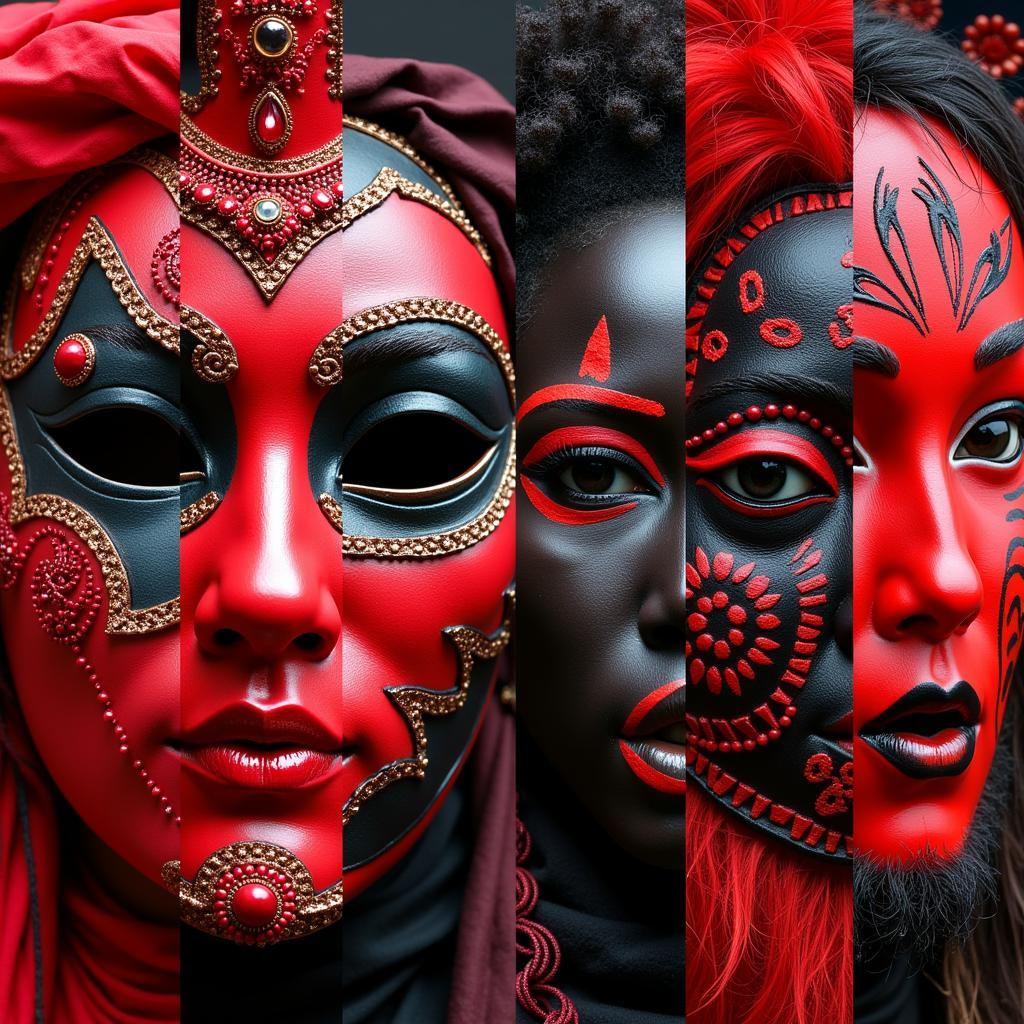 Red and Black Masks: Cultural Significance