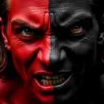 Red and Black Mask Psychology