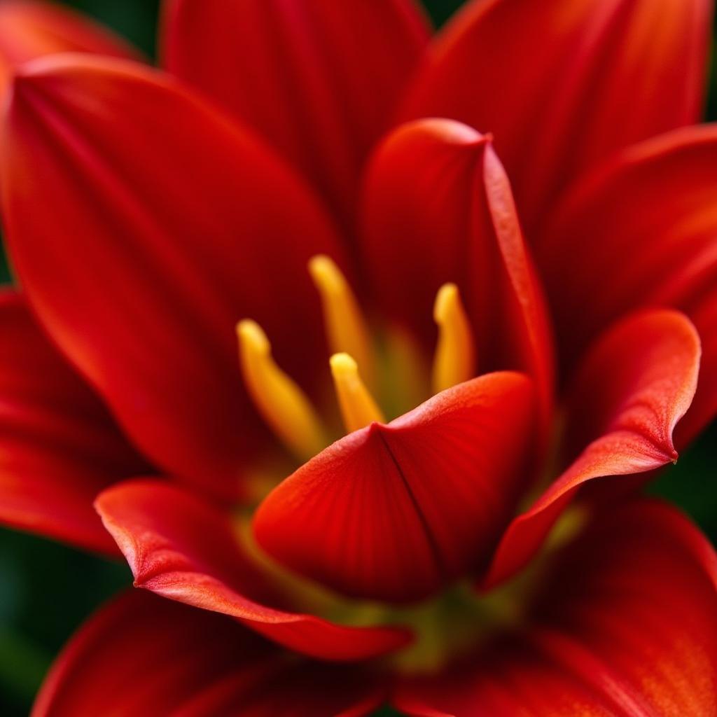 Red dragon lily in full bloom, showcasing its vibrant red color and intricate petal structure.