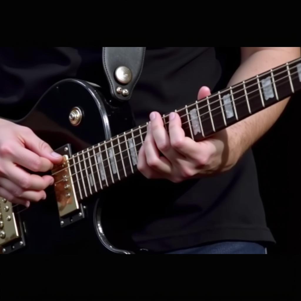 Guitarist showcasing impressive chops