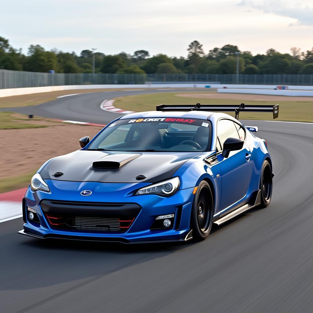 Subaru BRZ with Rocket Bunny Kit on a Track