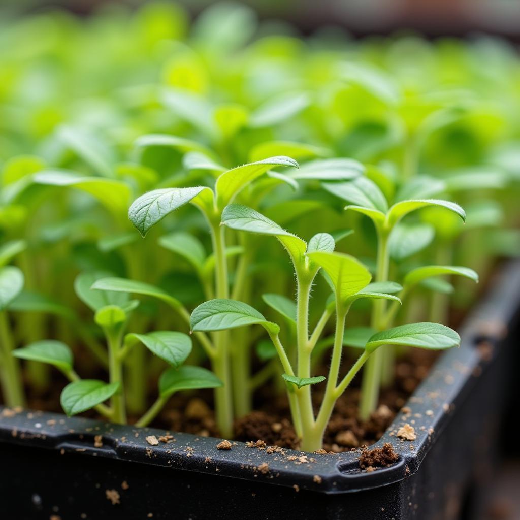 Rocket Snapdragon Seedlings Growing