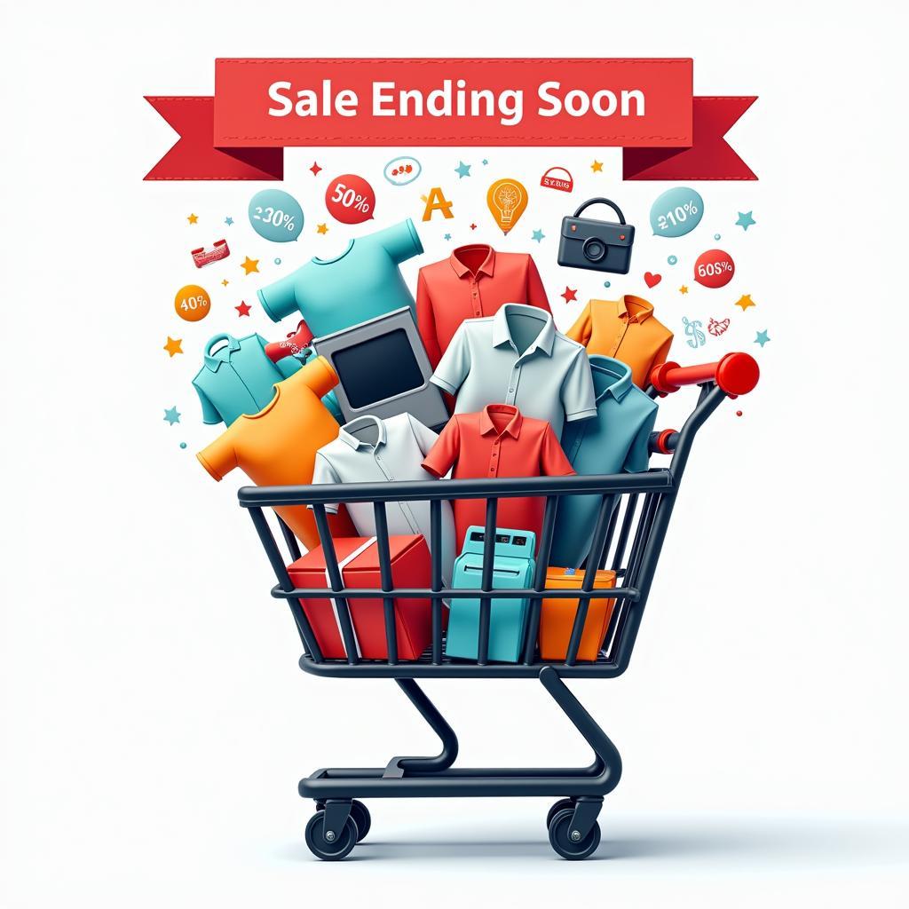 Sale Ending - Shopping Cart Full of Discounted Items