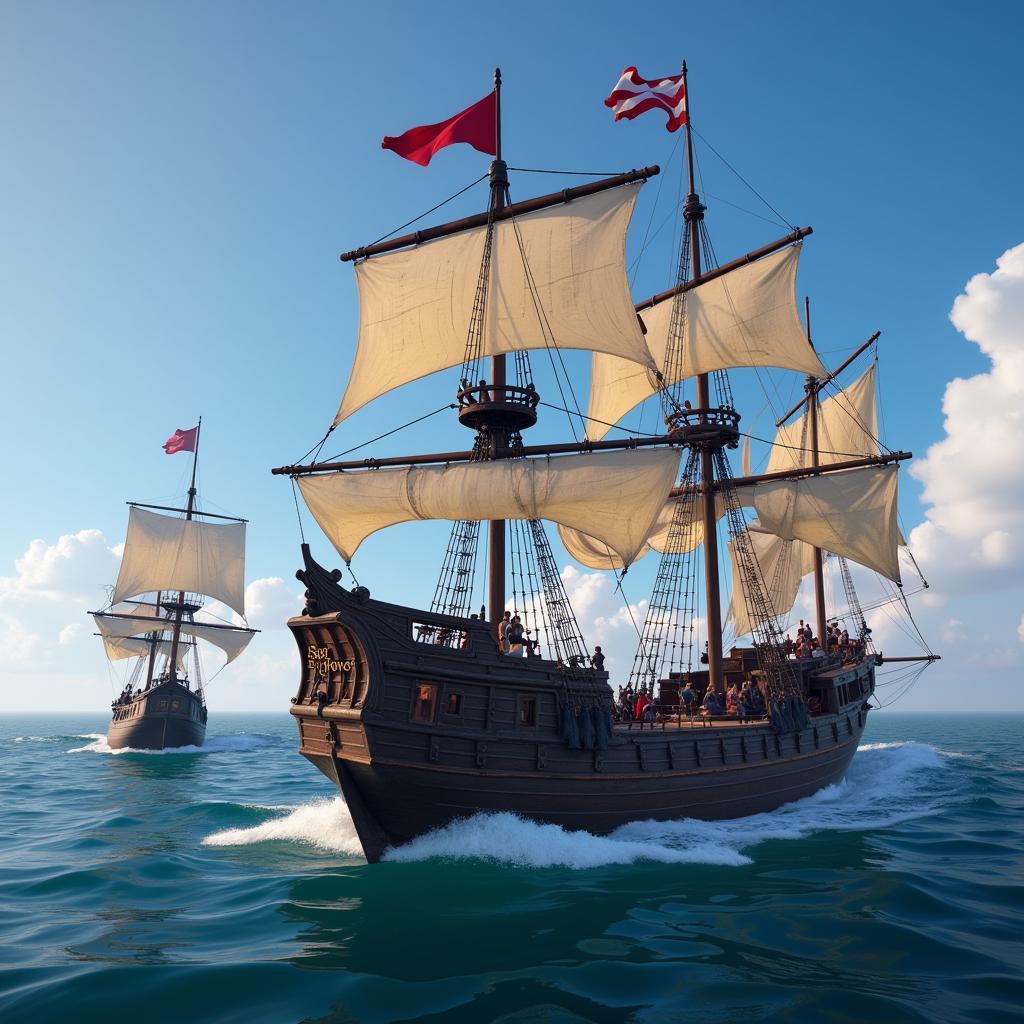 Sea of Thieves Multiple Ships Sailing Together