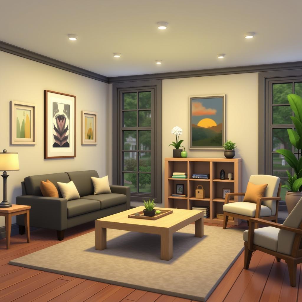 Sims 4 Living Room with IKEA CC Furniture