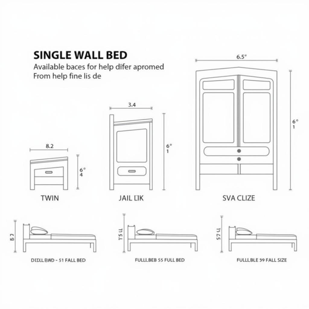 Different size options for single wall beds