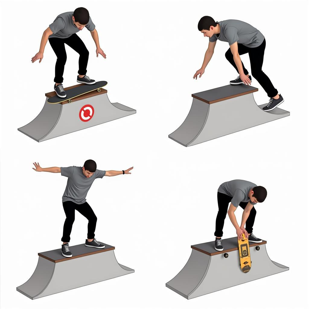 Different Grind Techniques on a Skate Box