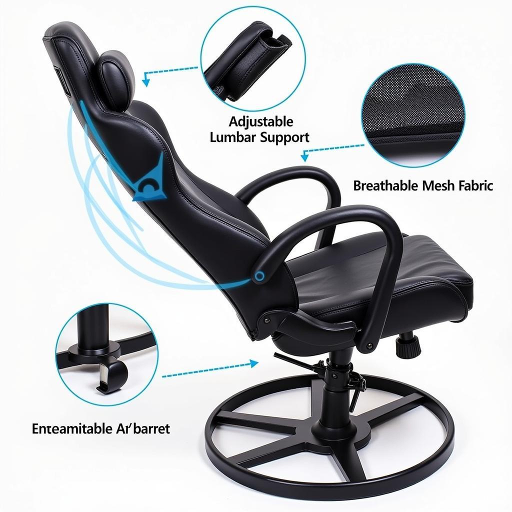 Ergonomic Snap-on Gaming Chair Features