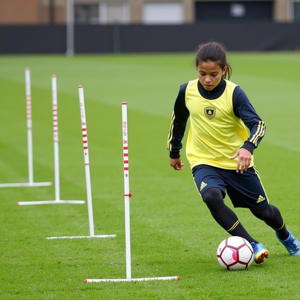 Soccer Agility Pole Dribbling Exercises