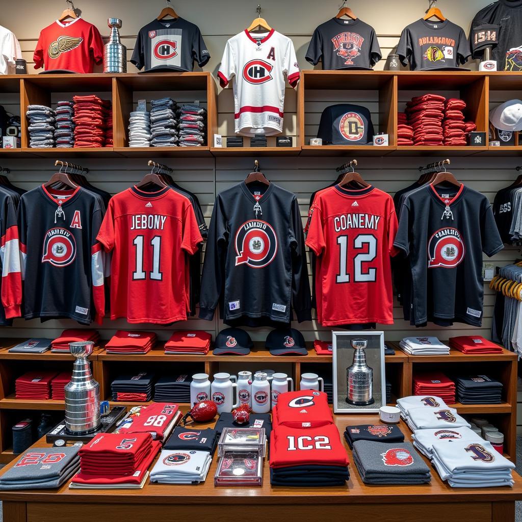 Display of Stanley Cup Championship Gear