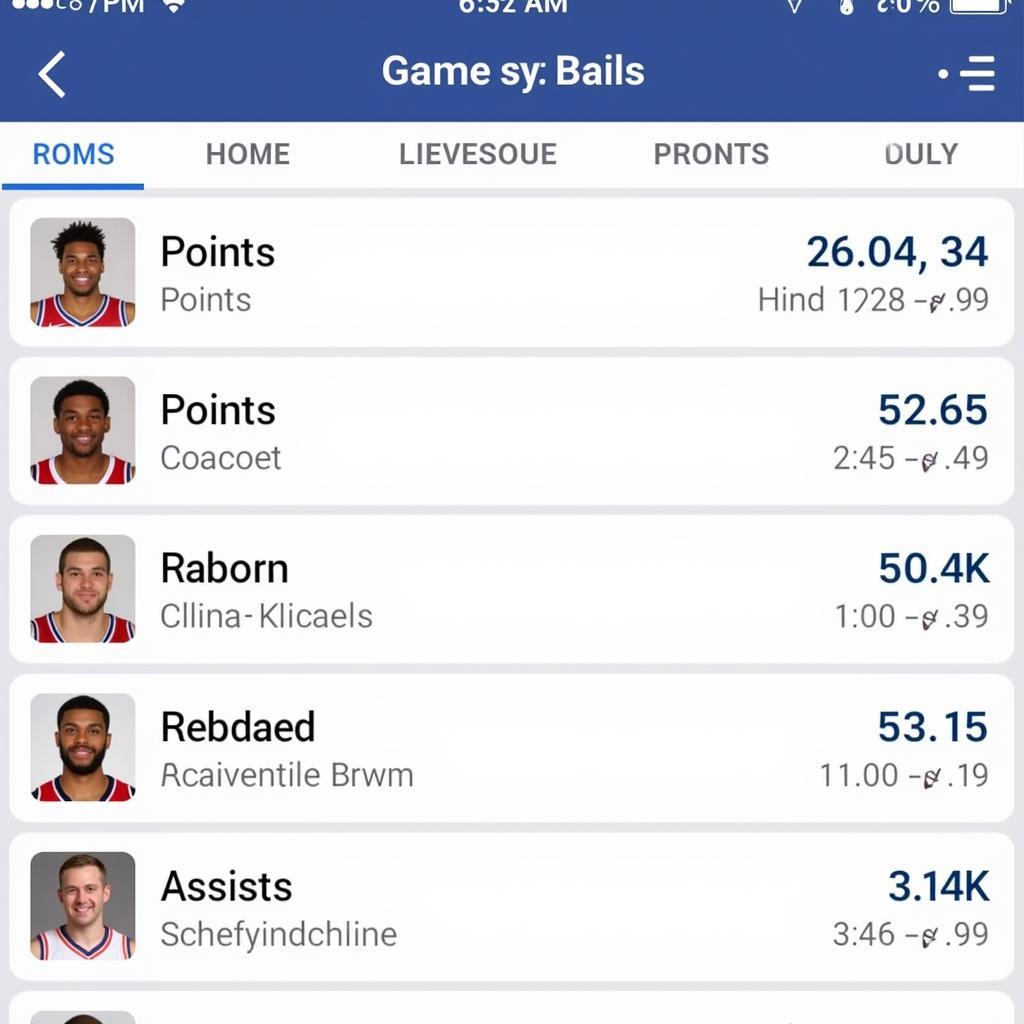 Detailed player statistics on the Synergy Sports app