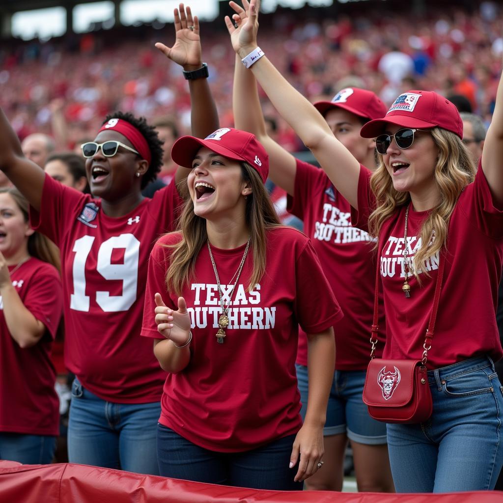 Texas Southern Football Fans Showcasing Their Team Spirit