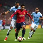 Thiago Almada dribbling past defenders in FIFA 23