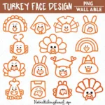 Turkey Face SVG Designs for Thanksgiving Crafts