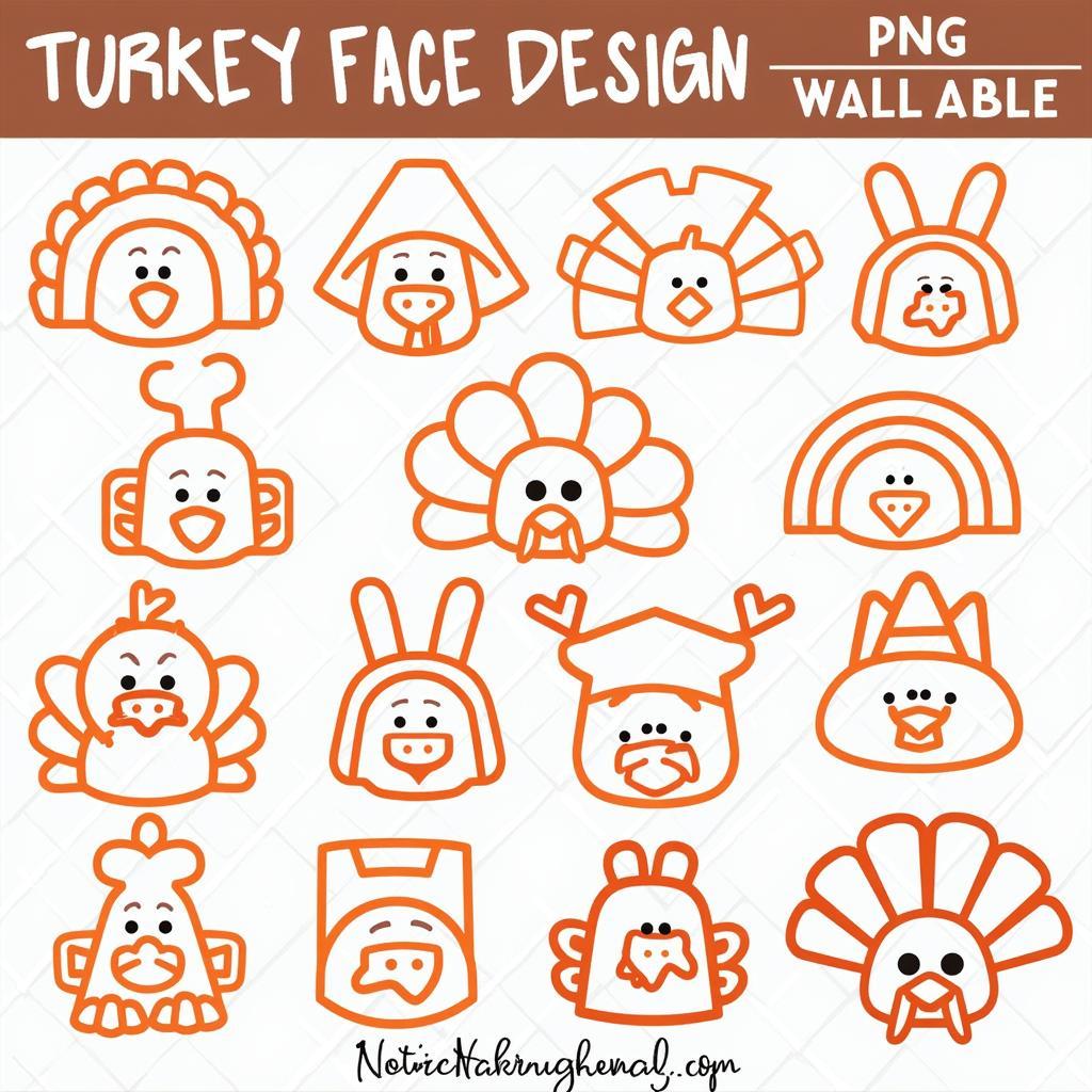 Turkey Face SVG Designs for Thanksgiving Crafts