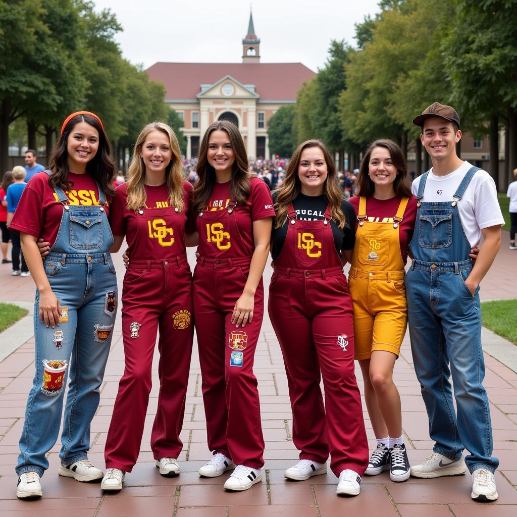 USC Students Wearing Overalls