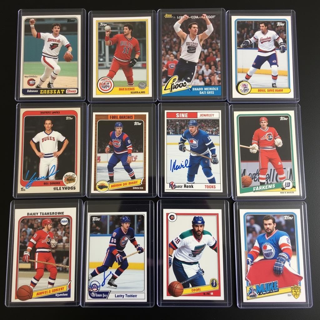 Different types of les sports cards, including vintage, modern, autographed, and memorabilia cards.