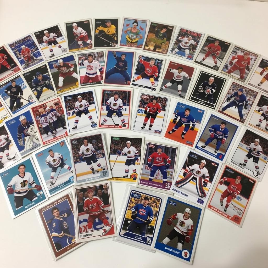 Various AHL Hockey Cards Displayed