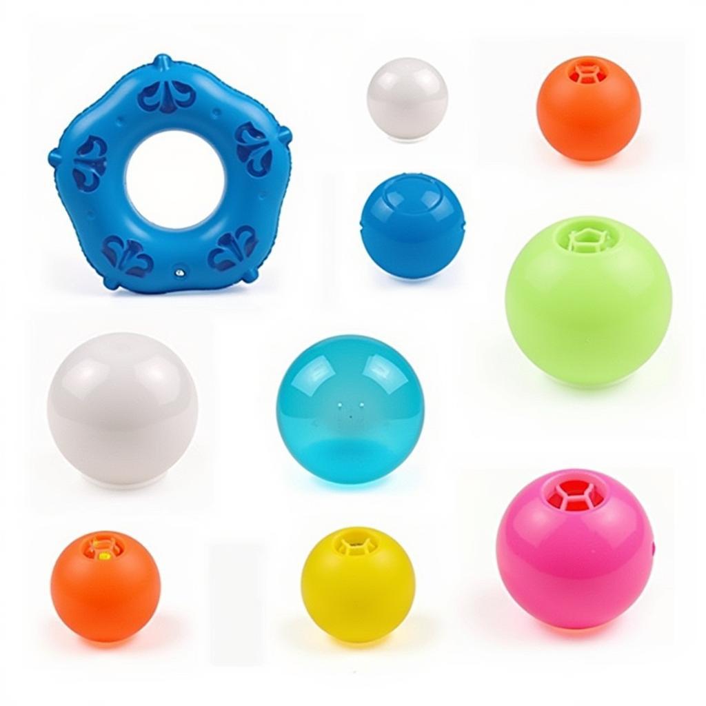 Different types of glow balls for pools