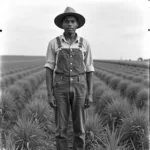 Vintage Farmer Wearing Overalls